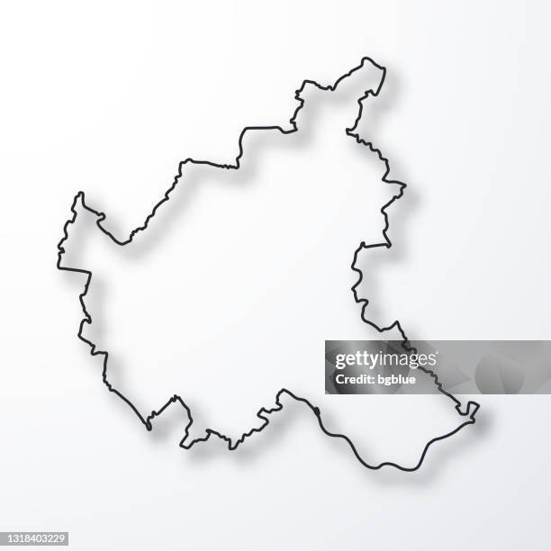 hamburg map - black outline with shadow on white background - hamburg stock illustrations