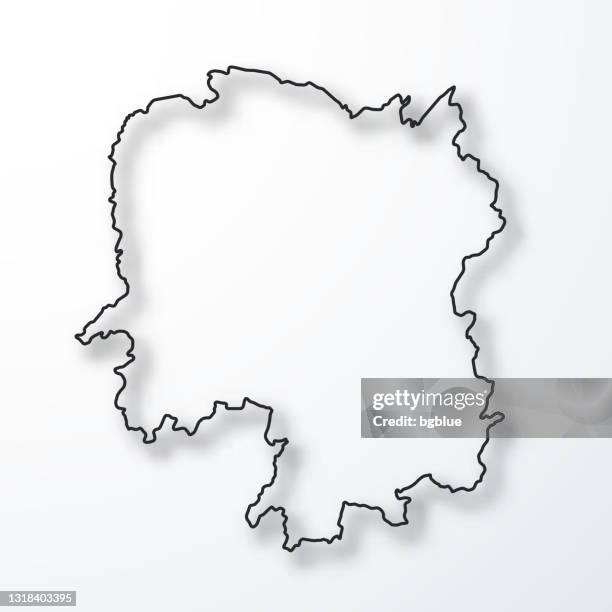 Custom Hunan Map Hunan Map Black Outline With Shadow On White Background High-Res Vector ...