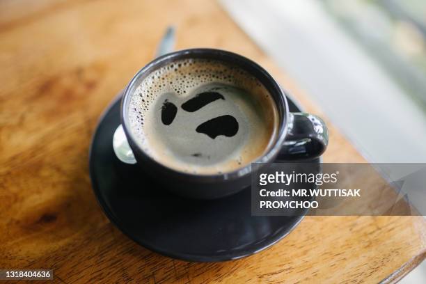 americano is hot in a cup. - crema stock pictures, royalty-free photos & images