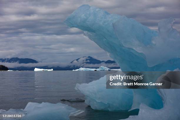 blue iceberg in se alaska - couloir maritime intérieur photos et images de collection