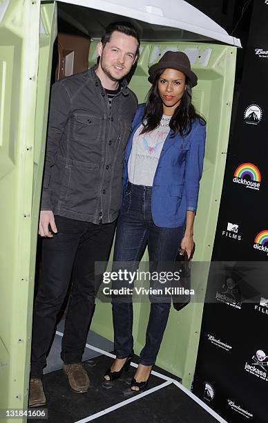 Damien Fahey and Grasie Mercedes attend "Jackass 3" Blu-Ray And DVD Celebration at Paramount Studios on March 7, 2011 in Los Angeles, California.