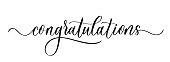 Congratulations. Wavy elegant calligraphy spelling for decoration on holidays.
