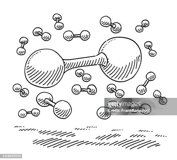 ilustrações de stock, clip art, desenhos animados e ícones de hydrogen molecules drawing - group h