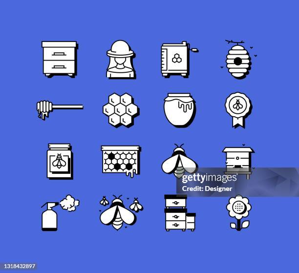 apiary related icons vector collection. modern style symbol vector illustration - worker bee stock illustrations