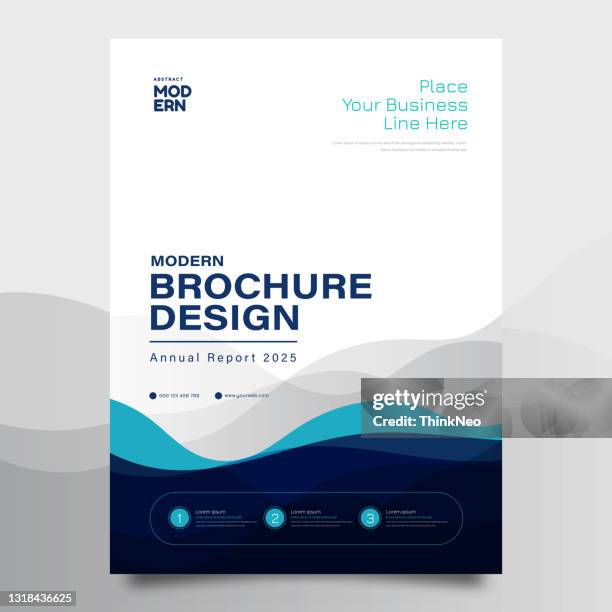 annual report brochure flyer template, blue cover design, business advertisement, magazine ads, catalog vector layout in a4 size - covering stock illustrations