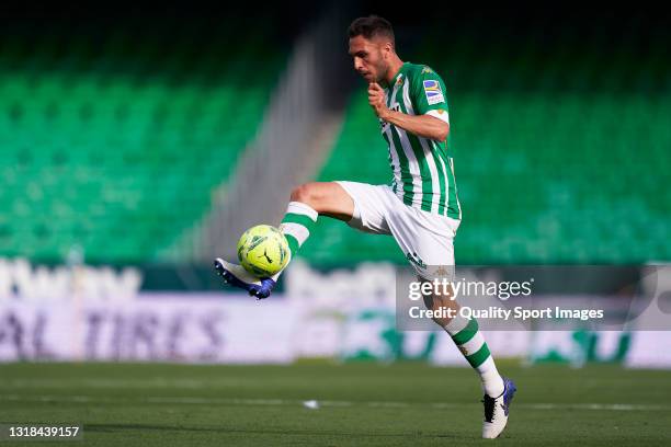 Victor Ruiz of Real Betis in action during the La Liga Santander match between Real Betis and SD Huesca at Estadio Benito Villamarin on May 16, 2021...