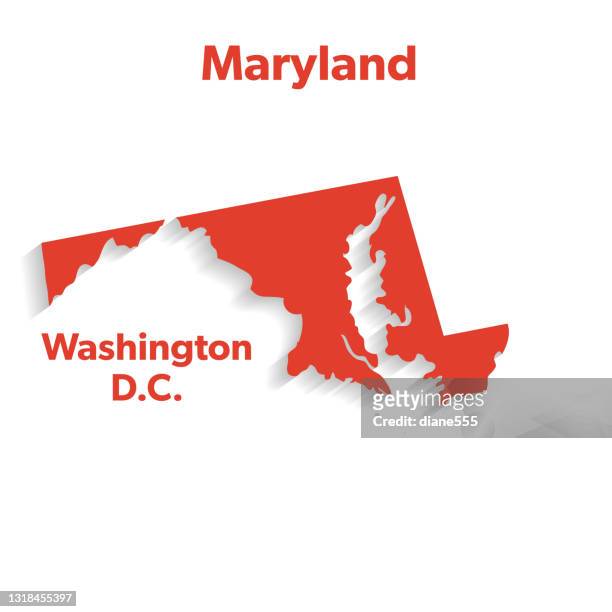 u.s state with capital city, maryland - maryland us state stock illustrations
