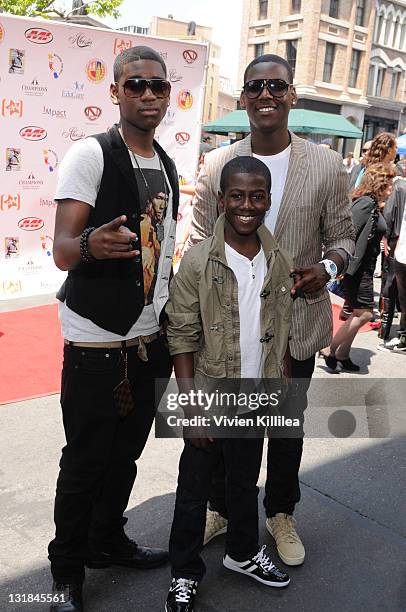 Actors Kwesi Boakye, Kwame Boateng and Kofi Siriboe attend the 4th Annual Take Action Leadership Event Hosted By Nick Cannon at Paramount Studios on...