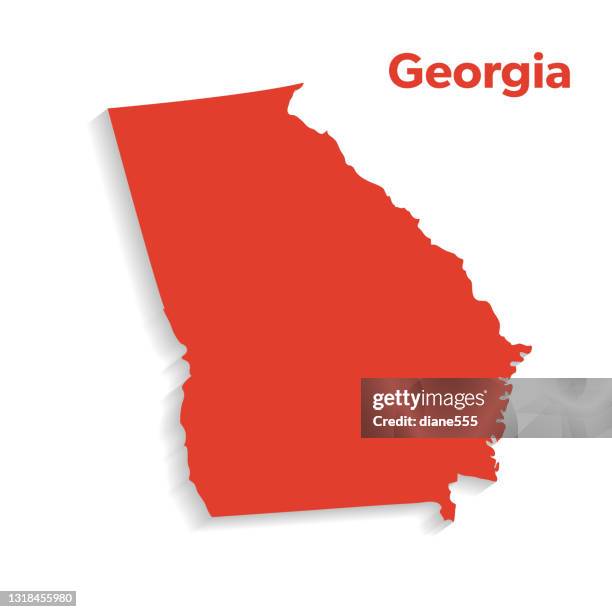 ilustrações, clipart, desenhos animados e ícones de estado dos eua com capital, geórgia - georgia us state