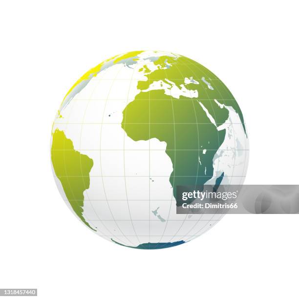 ilustrações de stock, clip art, desenhos animados e ícones de earth globe, front view on the prime meridian. - the greenwich meridian