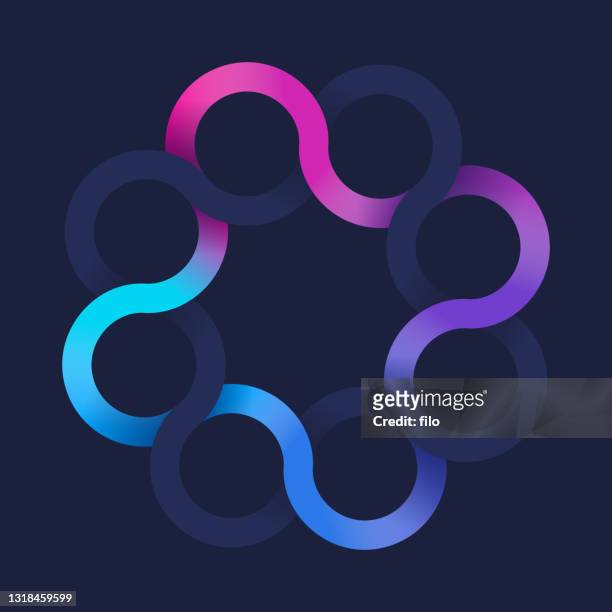 infinite line loops abstract design element - intertwined stock illustrations