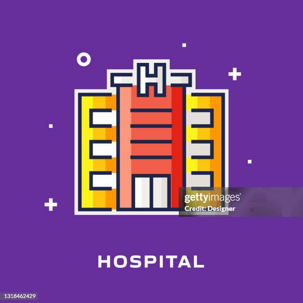 hospital flat line icon, outline vector symbol illustration. - empty doctors office stock illustrations