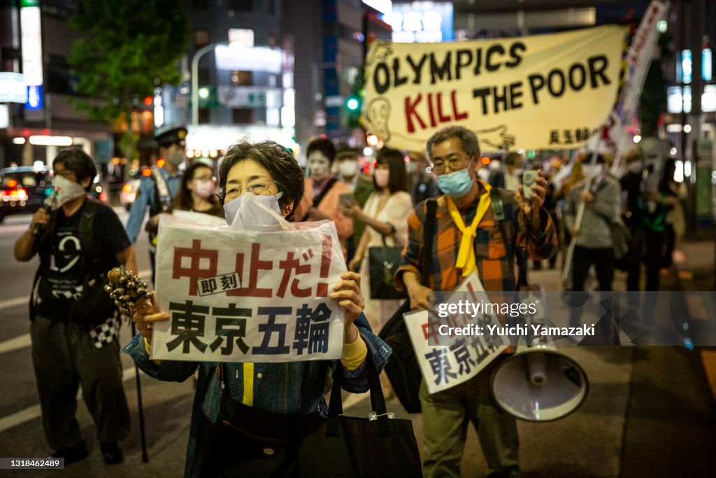 Protesters Rally Against The Tokyo Olympic Games