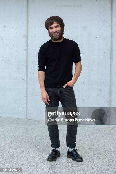 The actor Ricardo Gomez poses during an interview for Europa Press in which he has presented 'The Pillowman' in the Canal theaters, on 17 May, 2021...