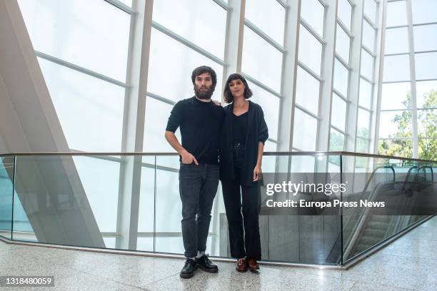 Actors Ricardo Gomez and Belen Cuesta pose during an interview for Europa Press during the presentation of 'The Pillowman' at the Canal Theatres on...