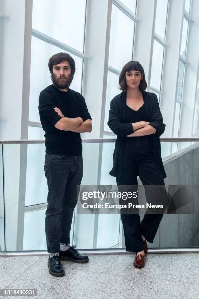 Actors Ricardo Gomez and Belen Cuesta pose during an interview for Europa Press during the presentation of 'The Pillowman' at the Canal Theatres on...