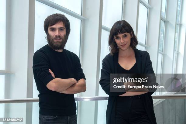 Actors Ricardo Gomez and Belen Cuesta pose during an interview for Europa Press during the presentation of 'The Pillowman' at the Canal Theatres on...