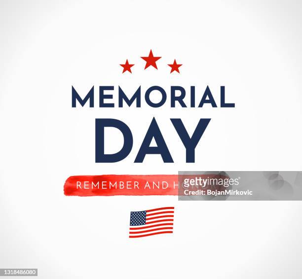 memorial day card. remember and honor. vector - war memorial holiday stock illustrations