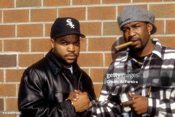 Rapper Ice Cube appears with K-Dee in a portrait taken on November 11, 1994 in New York City.