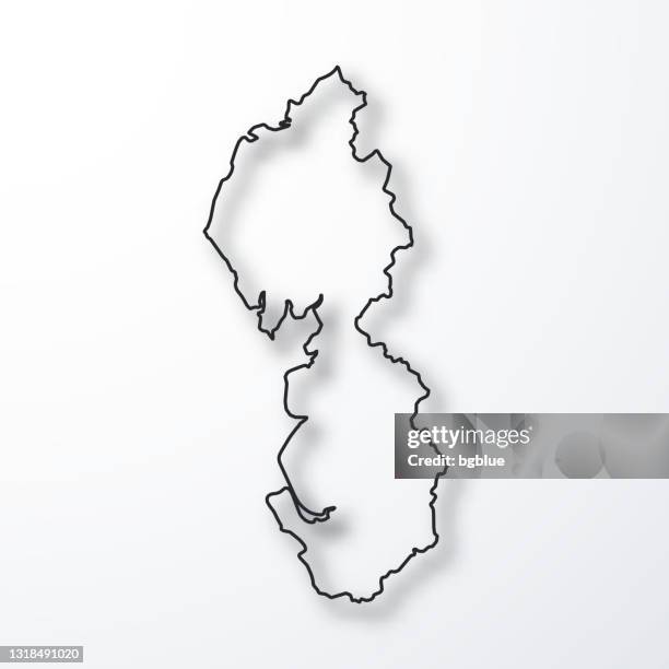 north west map - black outline with shadow on white background - manchester city stock illustrations