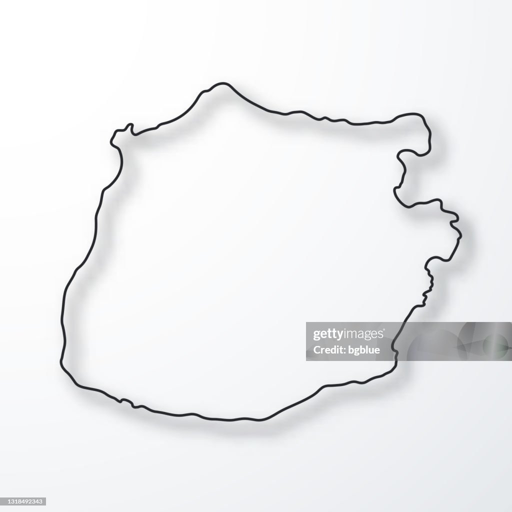 Sab Map Backround Saba Map Black Outline With Shadow On White Background High-Res Vector ...