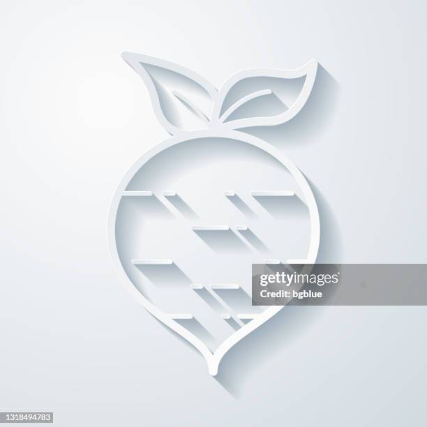 beetroot. icon with paper cut effect on blank background - beetroot stock illustrations