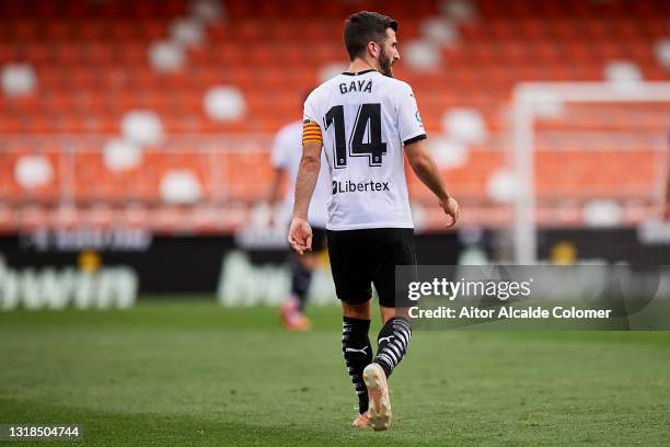 Jose Luis Gaya of Valencia CF during the La Liga Santander match between Valencia CF and SD Eibar at Estadio Mestalla on May 16, 2021 in Valencia,...