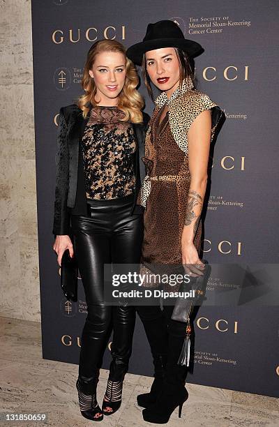 Amber Heard and Tasya Van Ree attend the Society of Memorial Sloan-Kettering Cancer Center's 2010 fall party at the Four Seasons Restaurant on...