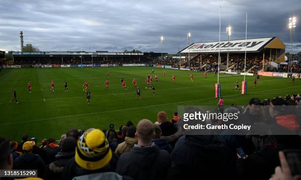 General view of play during the Betfred Super League match between Castleford Tigers and Hull Kingston Rovers at Mend-A-Hose Jungle on May 17, 2021...