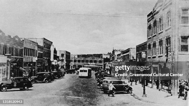 View of along Greenwood Avenue, Tulsa, Oklahoma, early twentieth century.