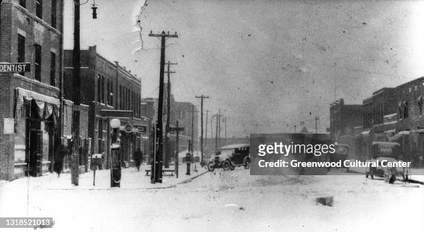 View of along Greenwood Avenue, Tulsa, Oklahoma, late 1910s.