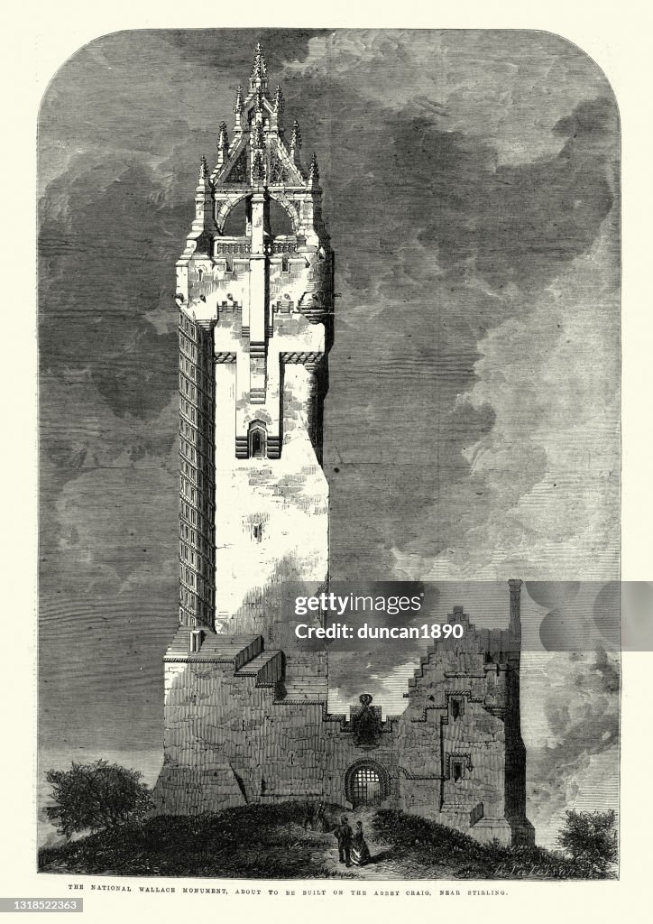 National Wallace Monument, Abbey Craig, Stirling, Scotland 19th Century