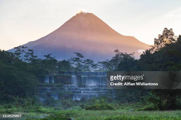 mount merapi - java stock pictures, royalty-free photos & images