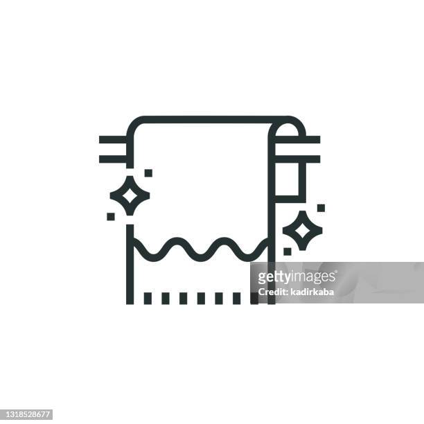 towel line icon - facecloth stock illustrations