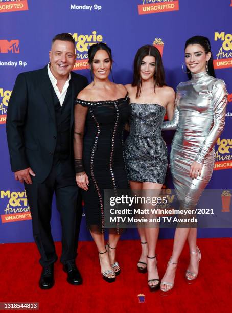 In this image released on May 17, Marc D'Amelio, Heidi D'Amelio, Charli D'Amelio, and Dixie D'Amelio attend the 2021 MTV Movie & TV Awards:...