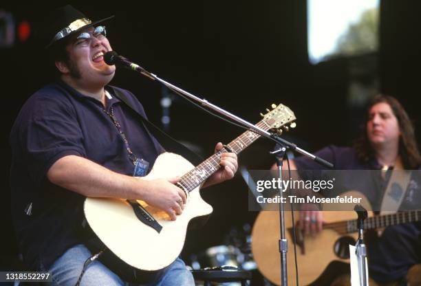 John Popper and Bobby Sheehan of Blues Traveler perform during Neil Young's Annual Bridge School benefit at Shoreline Amphitheatre on October 19,...