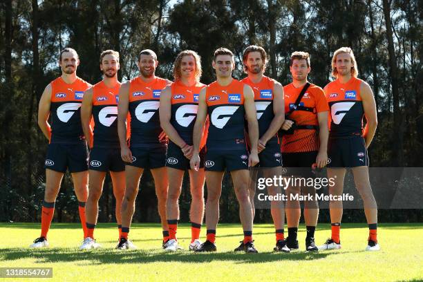 The GIANTS’ eight foundation players Phil Davis, Stephen Coniglio, Toby Greene, Callan Ward, Nick Haynes, Matt Buntine, Adam Kennedy and Sam Reid...