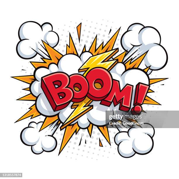 boom! vector comic speech bubble effect. - exploding stock illustrations