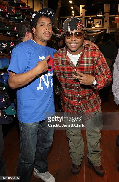 Johnny Nunez and DJ Webstar attend Johnny Nunez New Era Cap Launch at New Era Flagship Store on December 1, 2010 in New York City.