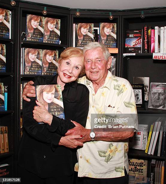 Actors Michael Learned and Ralph Waite attend the signing of Mary McDonough's book 'Lessons From the Mountain: What I Learned From Erin Walton' at...