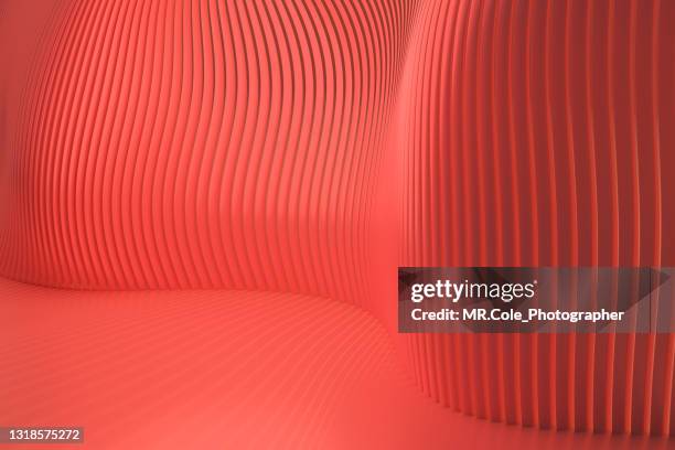 red exhibition abstract background with copy space - stereoscopic photography stock-fotos und bilder