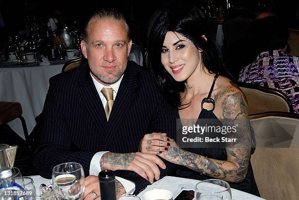 "West Coast Choppers" CEO, TV personality Jesse James and Tattoo Artist Kat Von D of "LA Ink" attend an "An Evening With Women" at The Beverly Hilton...