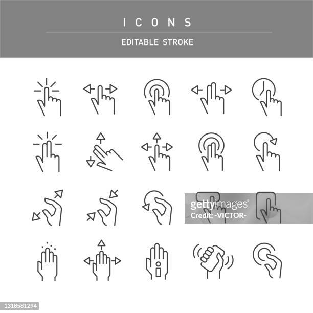 touch gesture - line series - zwicken stock-grafiken, -clipart, -cartoons und -symbole