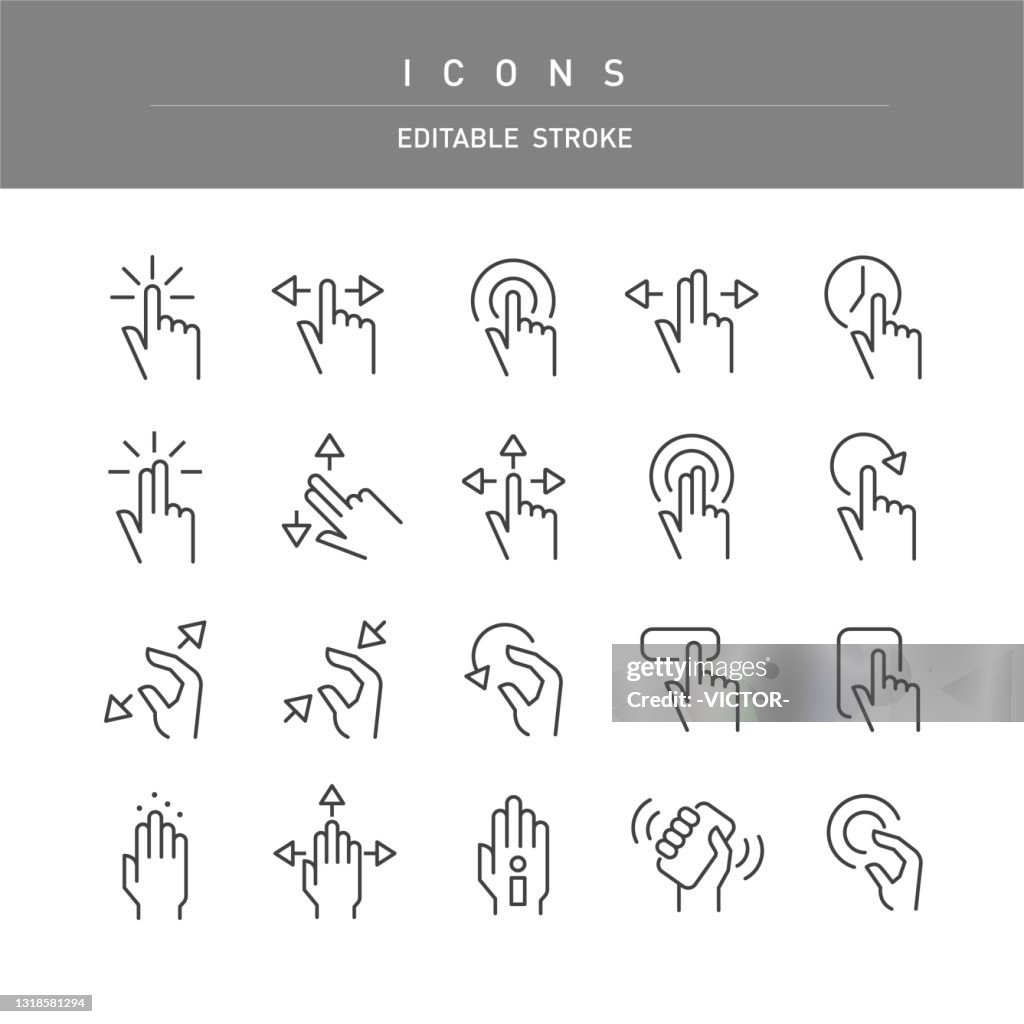 Touch Line Drawing Touch Gesture Line Series High-Res Vector Graphic - Getty Images