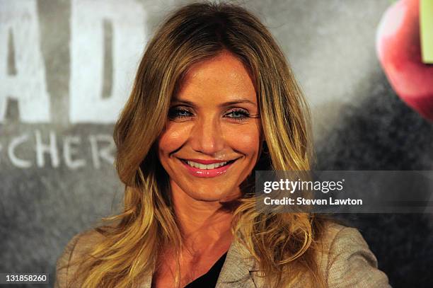 Actress Cameron Diaz arrives to promote her upcoming Sony Pictures film "Bad Teacher" at The Colosseum at Caesars Palace during CinemaCon on March...