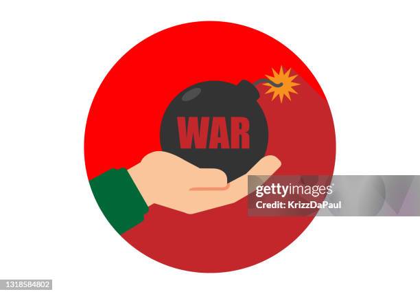 hand hält eine bombe - sprengkapsel stock-grafiken, -clipart, -cartoons und -symbole