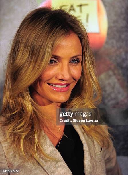 Actress Cameron Diaz arrives to promote her upcoming Sony Pictures film "Bad Teacher" at The Colosseum at Caesars Palace during CinemaCon on March...