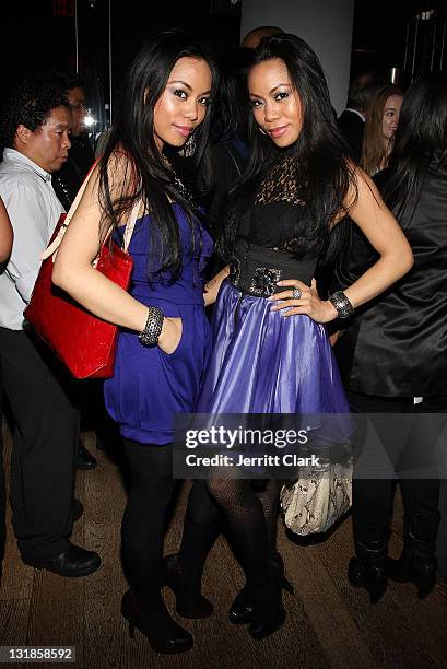 To-Tam and To-Nya Ton-Nu of Sachika attend a Hennessey Black party to celebrate DJ D-Nice signing to Roc Nation DJ's at The Cooper Square Hotel on...