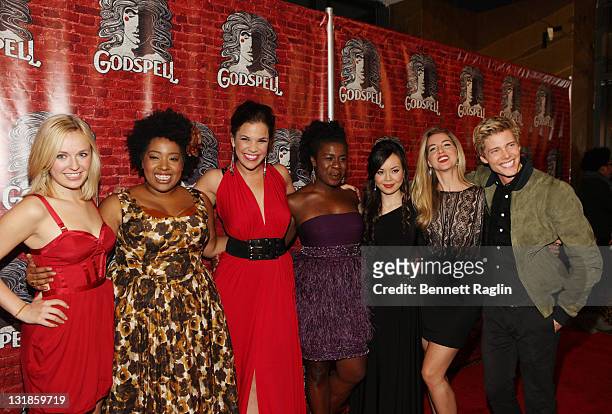 Julia Mattison, Celisse Henderson, Lindsay Mendez, Anna Maria Perez De Tagle, Morgan James and Hunter Parrish attend the opening night after party...
