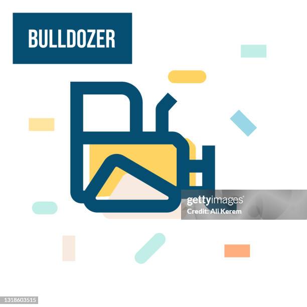 bulldozer icon - road work worker stock illustrations